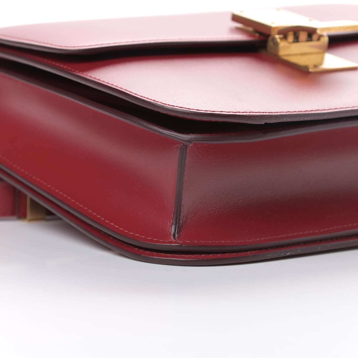 Celine Box Calfskin Medium Classic Box Flap Bag Red 9 of 10