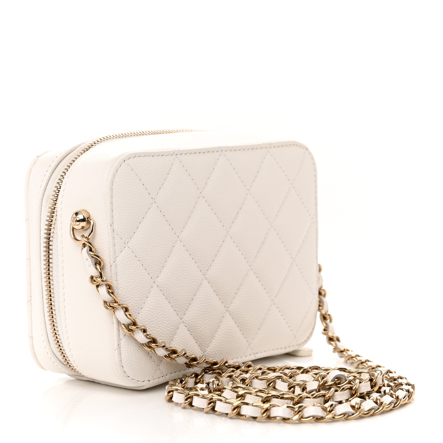 Chanel Caviar Quilted Camera Bag White 3 of 12