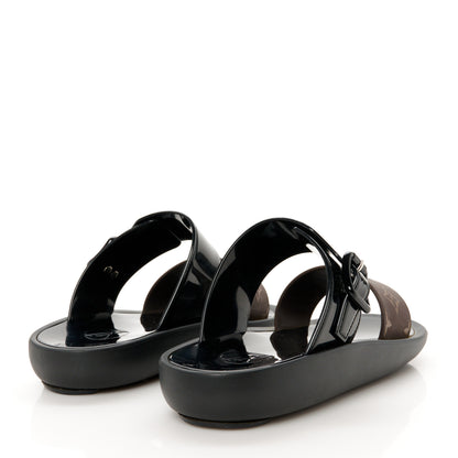 Louis Vuitton Monogram Sunbath Flat Mule Sandals 38 Black 5 of 11