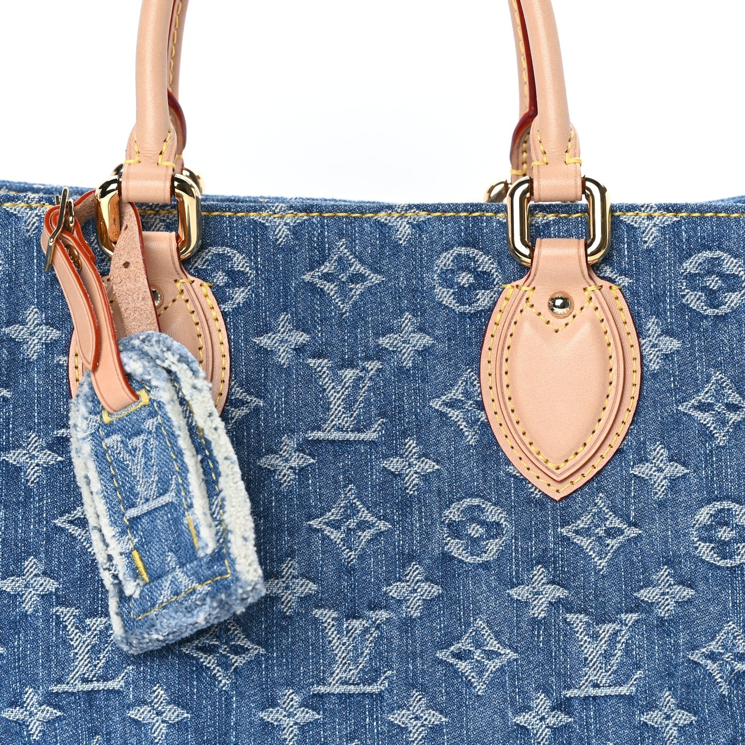 Louis Vuitton Monogram Denim Onthego MM Blue 7 of 9