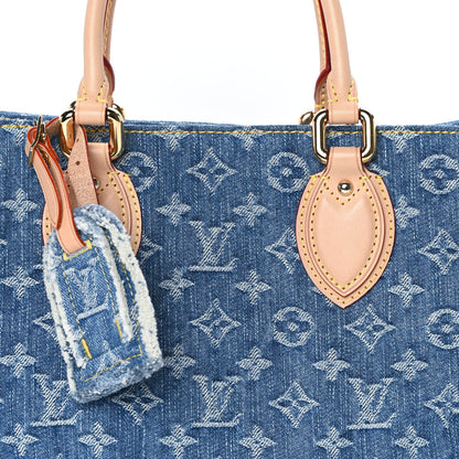 Louis Vuitton Monogram Denim Onthego MM Blue 7 of 9
