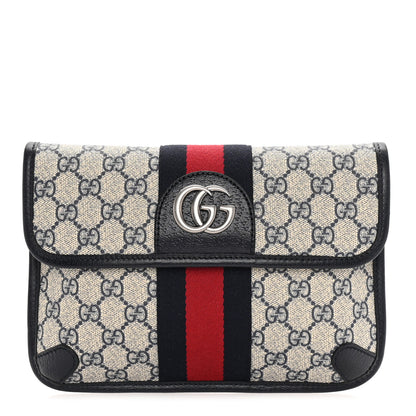 Gucci GG Supreme Monogram Web Small Ophidia Belt Bag 80 32 Beige Navy 1 of 7