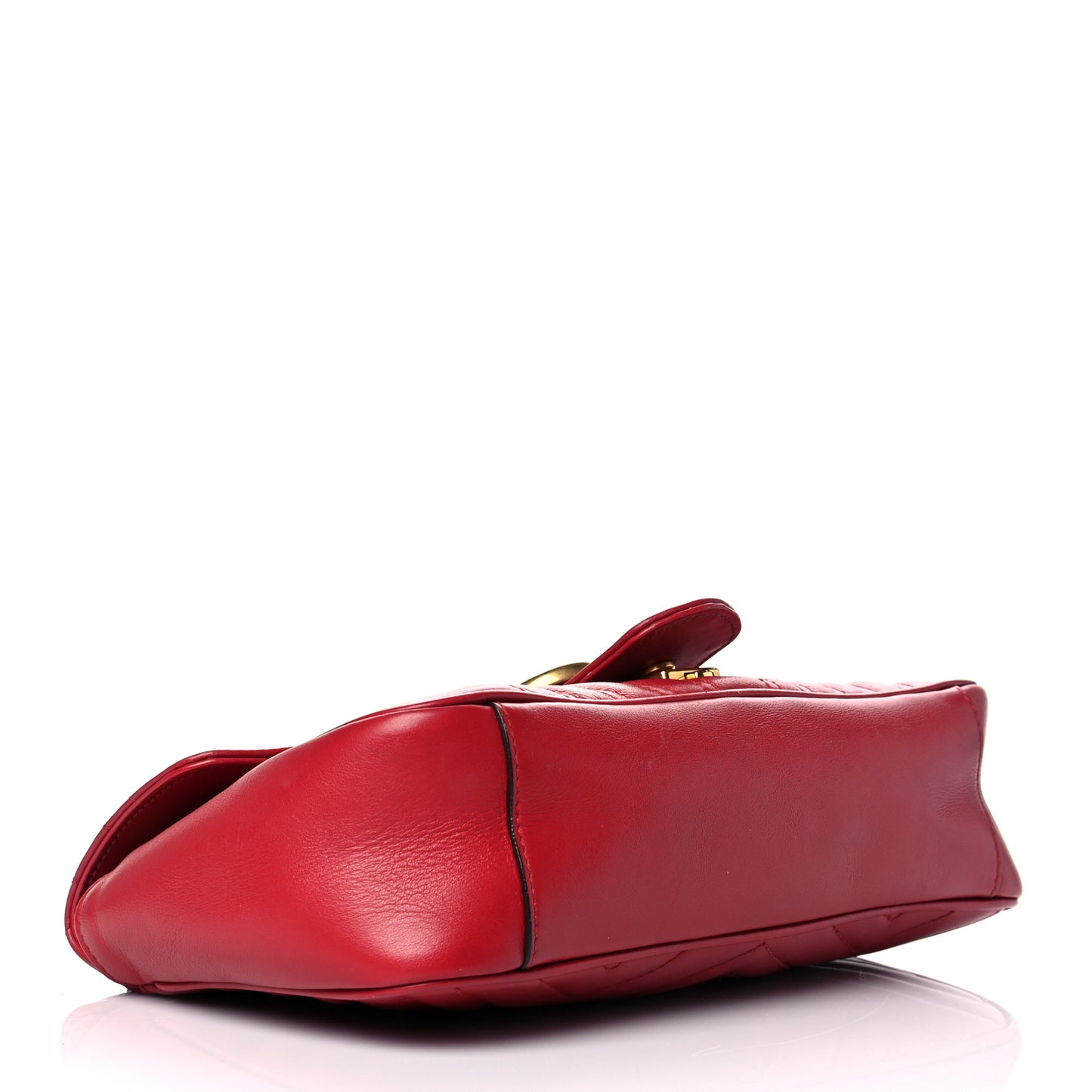 Calfskin Matelasse Small GG Marmont Shoulder Bag Hibiscus Red