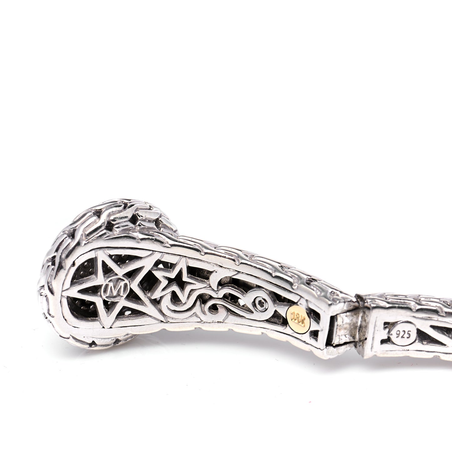 Sterling Silver Diamond Classic Chain Kick Cuff Bracelet