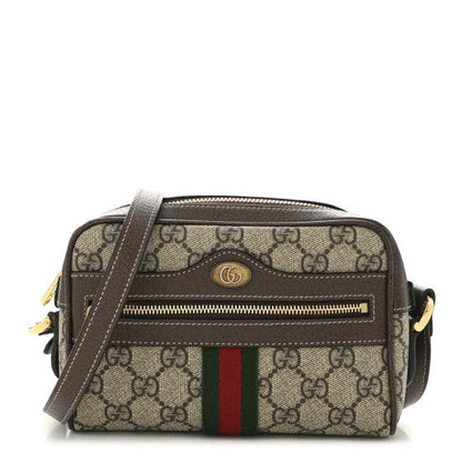 Gucci GG Supreme Monogram Web Mini Ophidia Shoulder Bag  Brown 1 of 9
