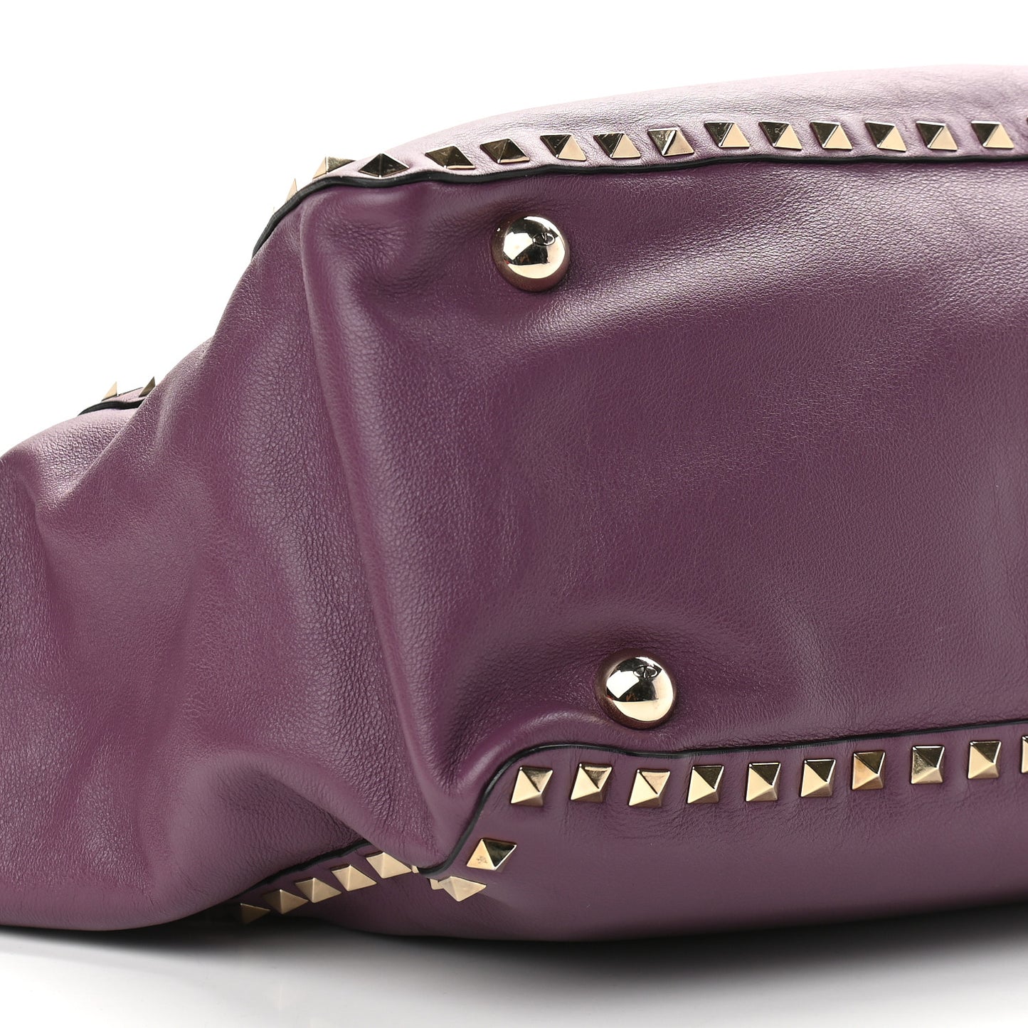 Vitello Medium Rockstud Tote Purple