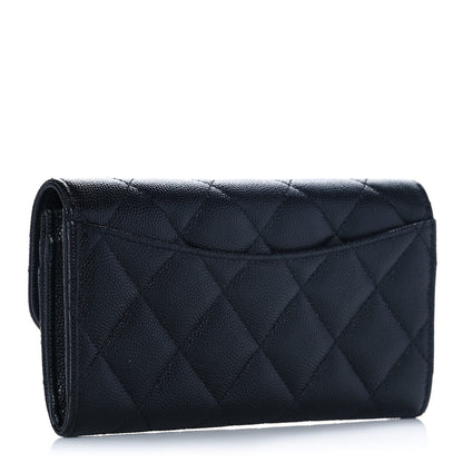 Chanel Caviar Quilted Medium Gusset Flap Wallet Black 3 of 11