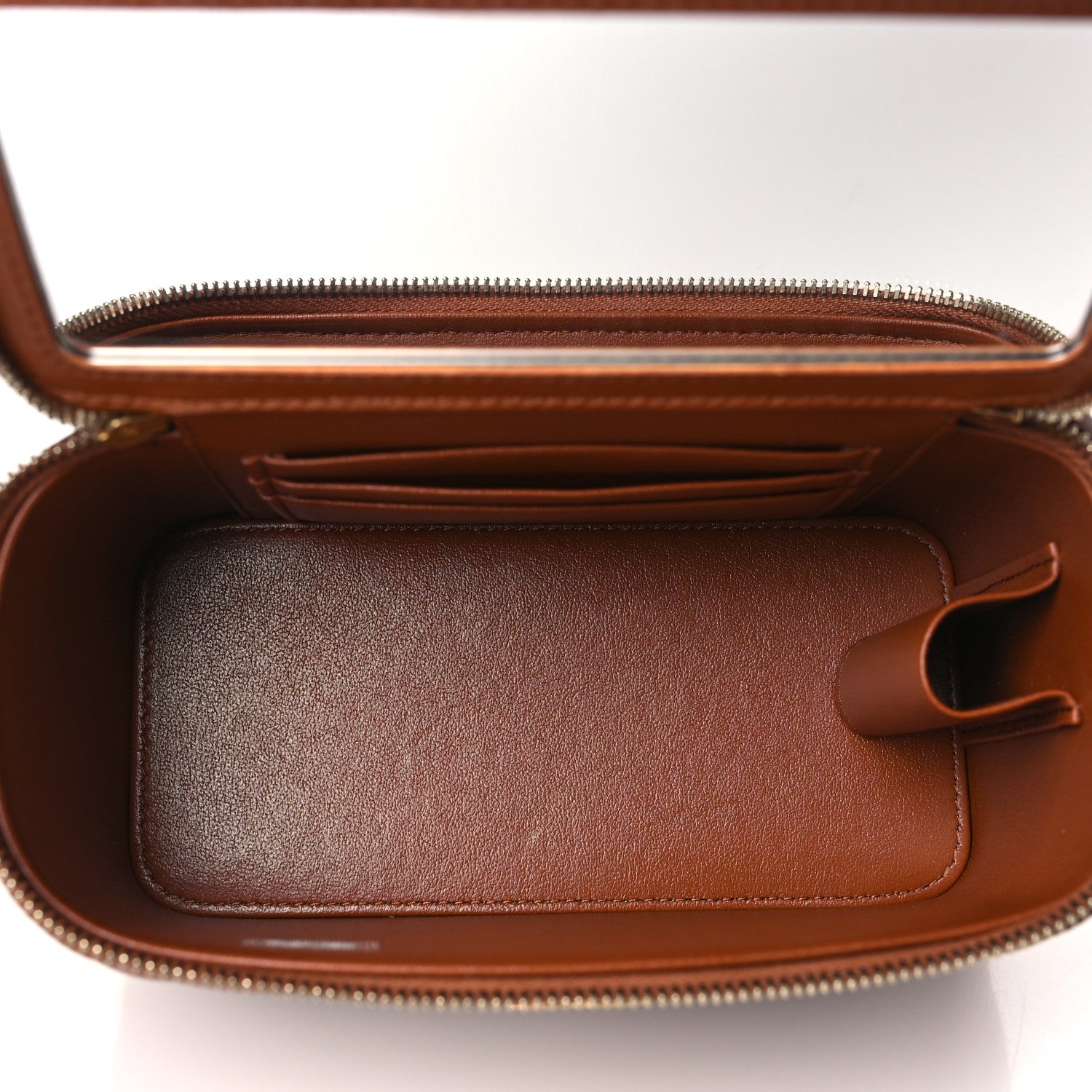 Chanel Lambskin Quilted Metal Twist Small Top Handle Vanity Case With Chain Brown 5 of 10