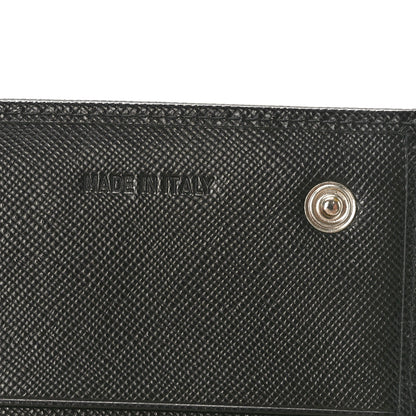 Prada Saffiano Triangle Continental Flap Wallet Black 6 of 8