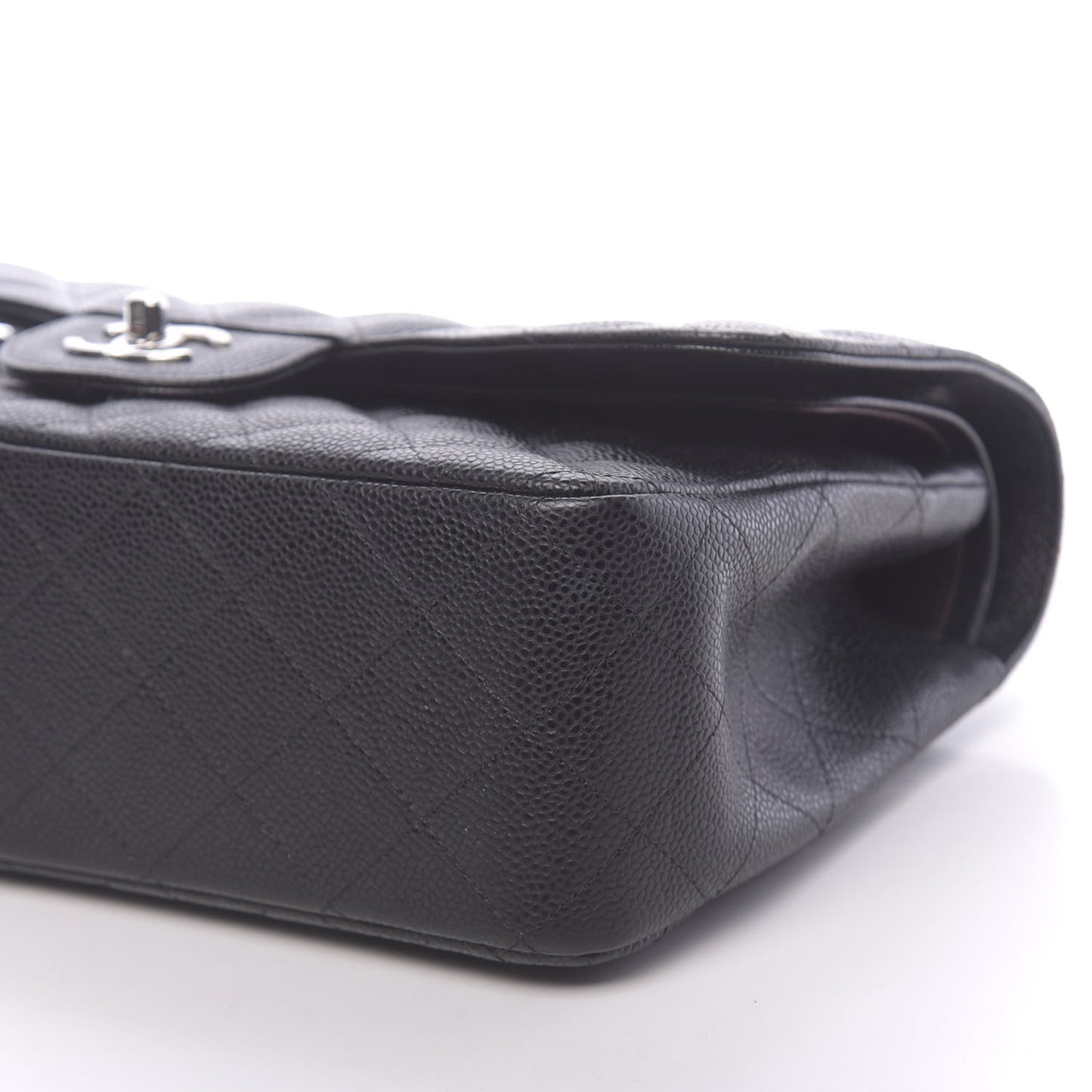 Caviar Quilted Jumbo Double Flap Black