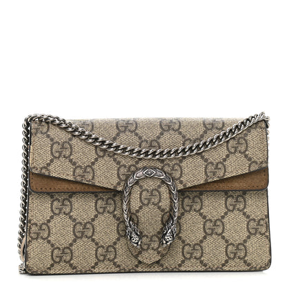 Gucci GG Supreme Monogram Super Mini Dionysus Shoulder Bag Taupe 1 of 10