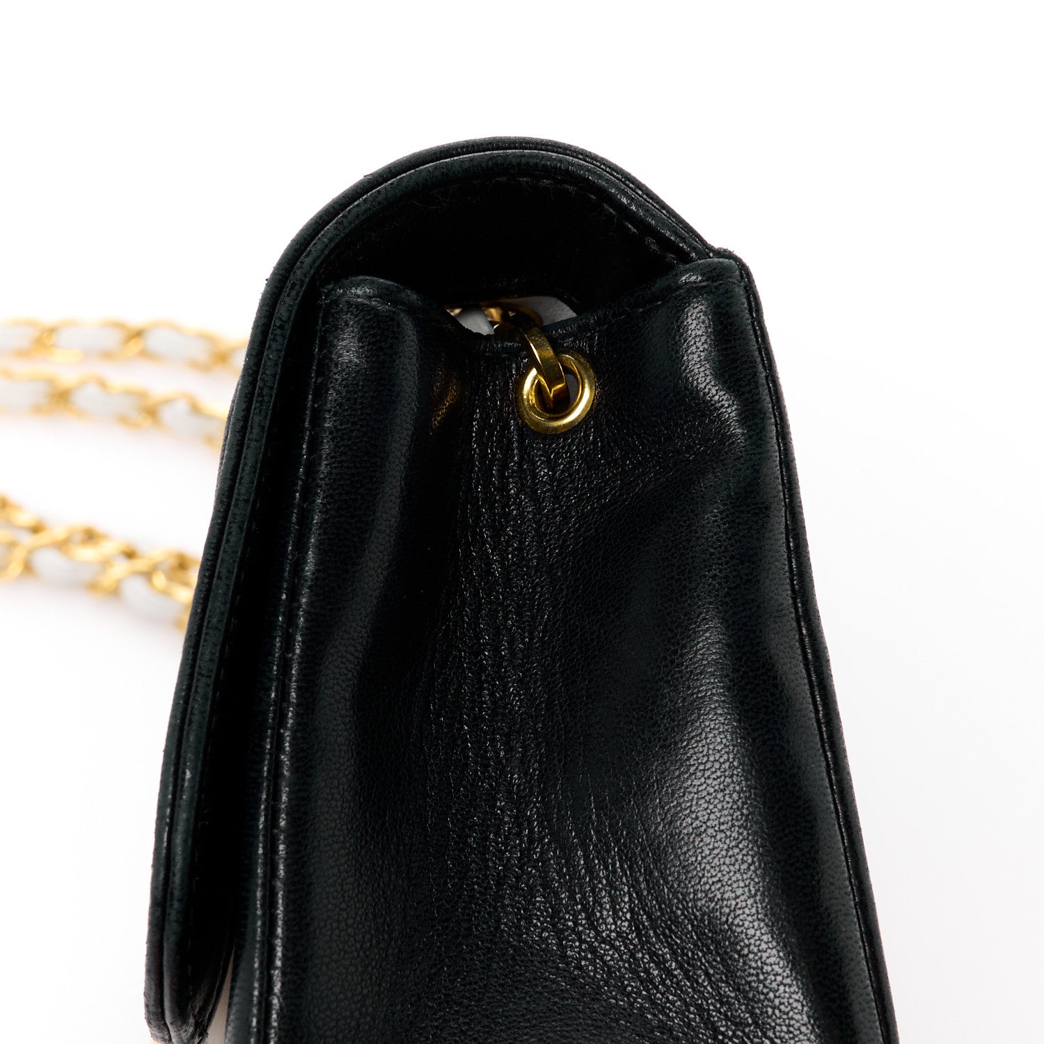 Chanel Lambskin Vertical Quilt Mini Flap Black White 15 of 18