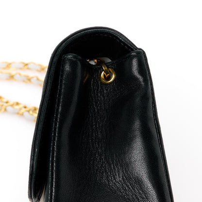 Chanel Lambskin Vertical Quilt Mini Flap Black White 15 of 18