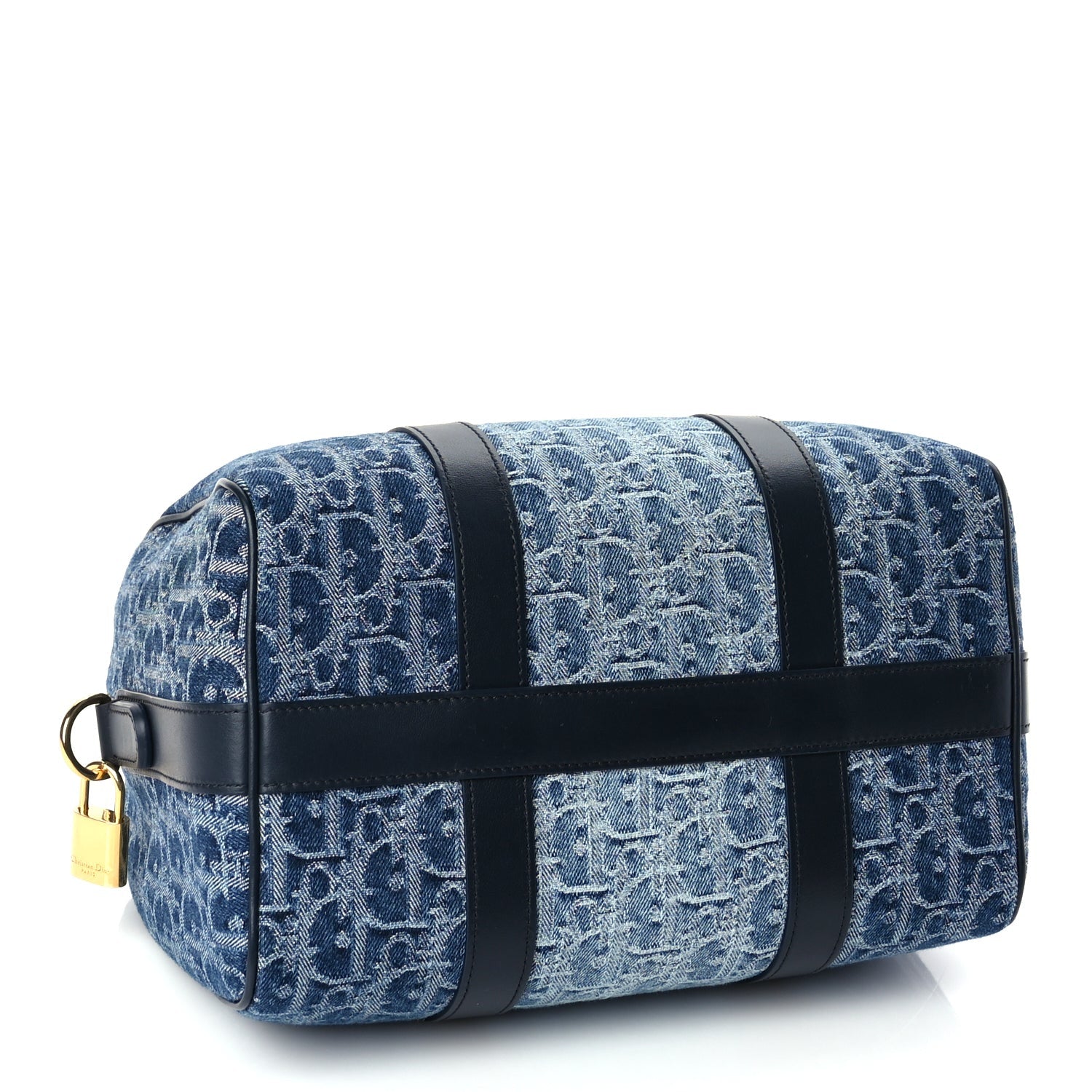 Christian Dior Denim Oblique Groove 25 Bag Blue Denim 3 of 8
