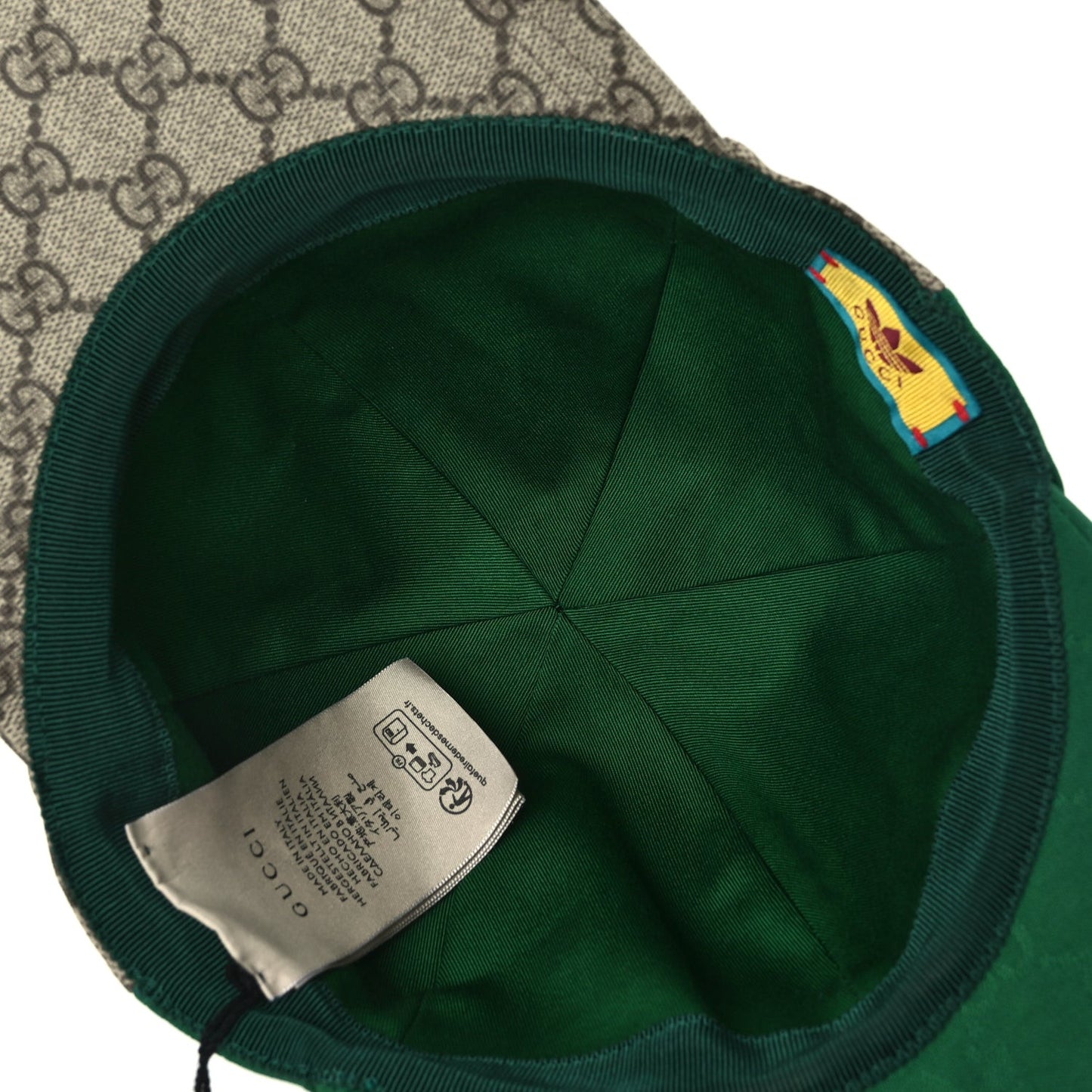 X ADIDAS GG Supreme Monogram Double Sided Baseball Hat S Beige Green
