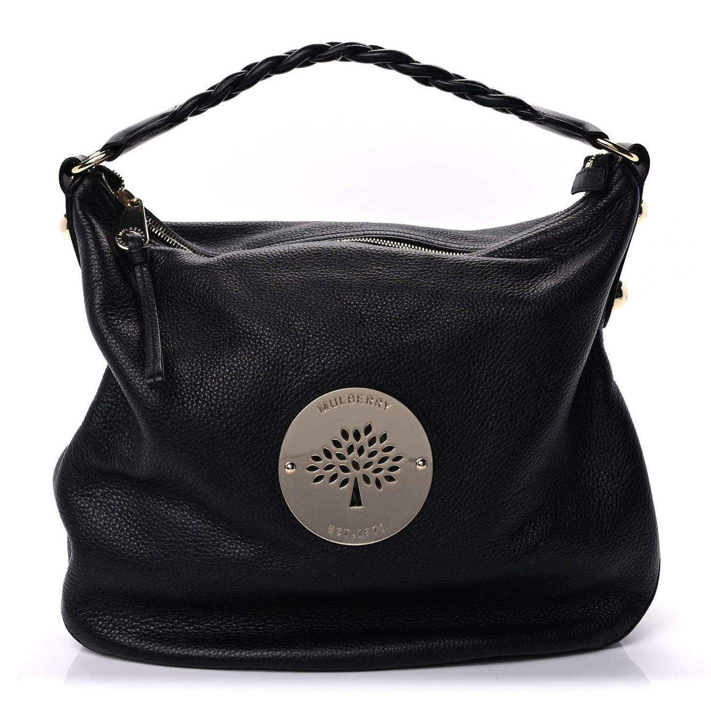Soft Spongy Calfskin Large Daria Hobo Black