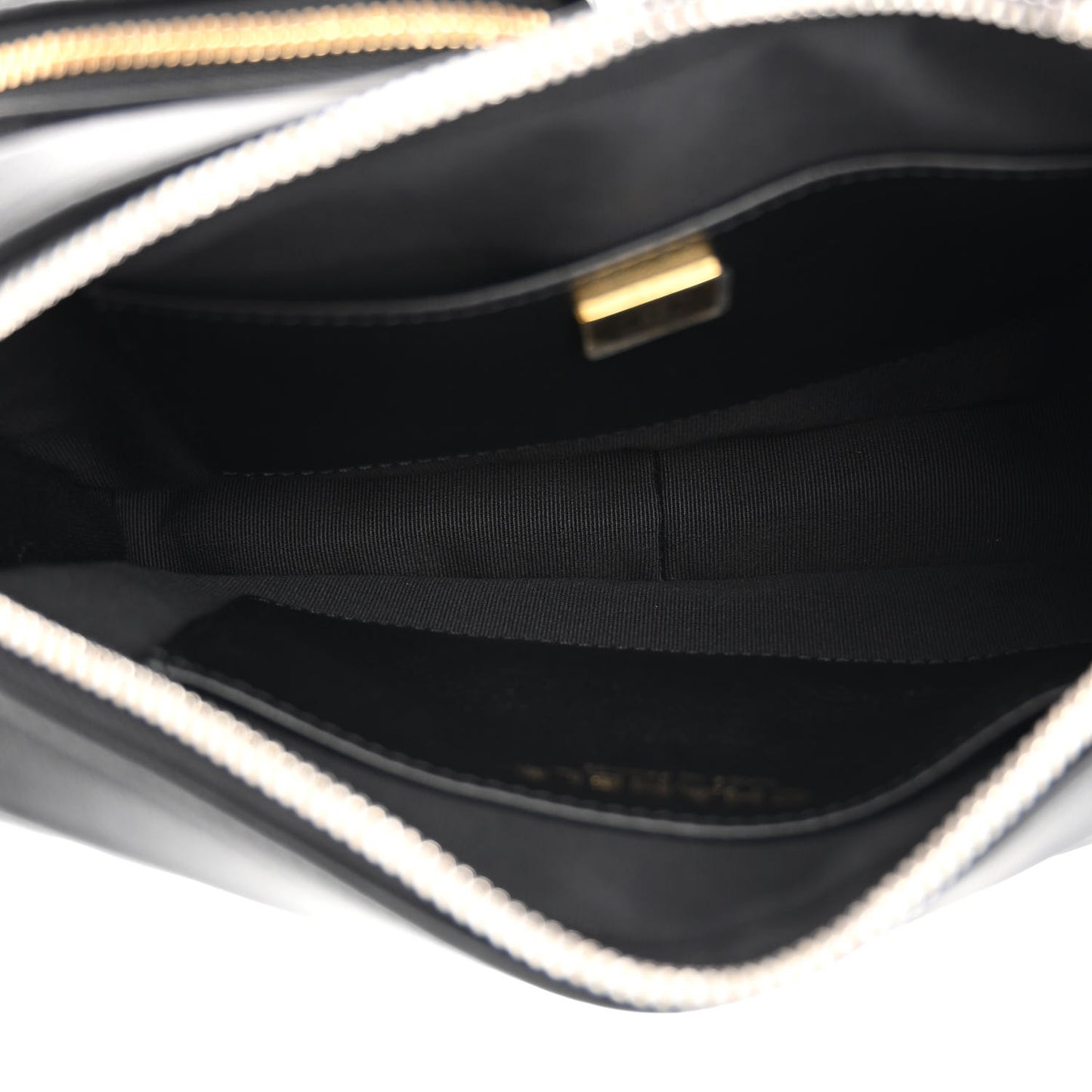 Calfskin Quilted Small Camera Case Black