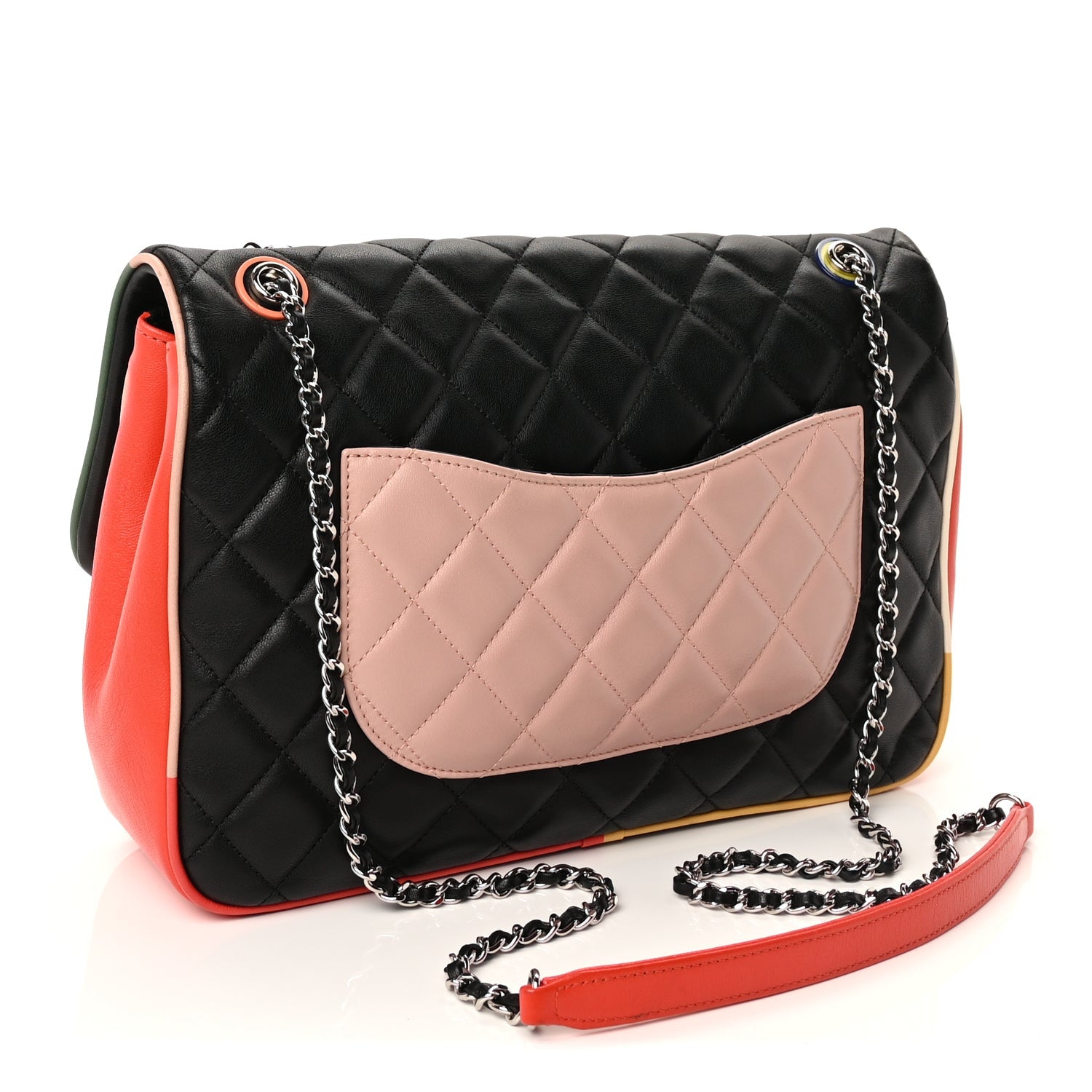 Chanel Lambskin Quilted Jumbo Cuba Color Flap  Black 2 of 8
