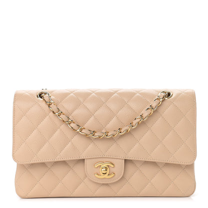 Chanel Caviar Quilted Medium Double Flap Beige 1 of 11
