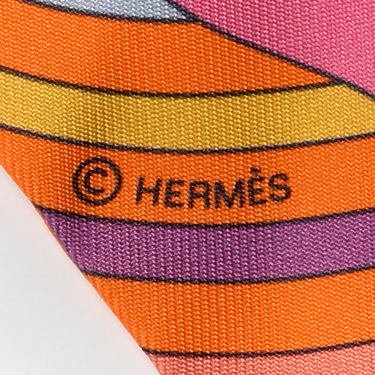 Silk Carres Volants Twilly Orange Rose Malaba