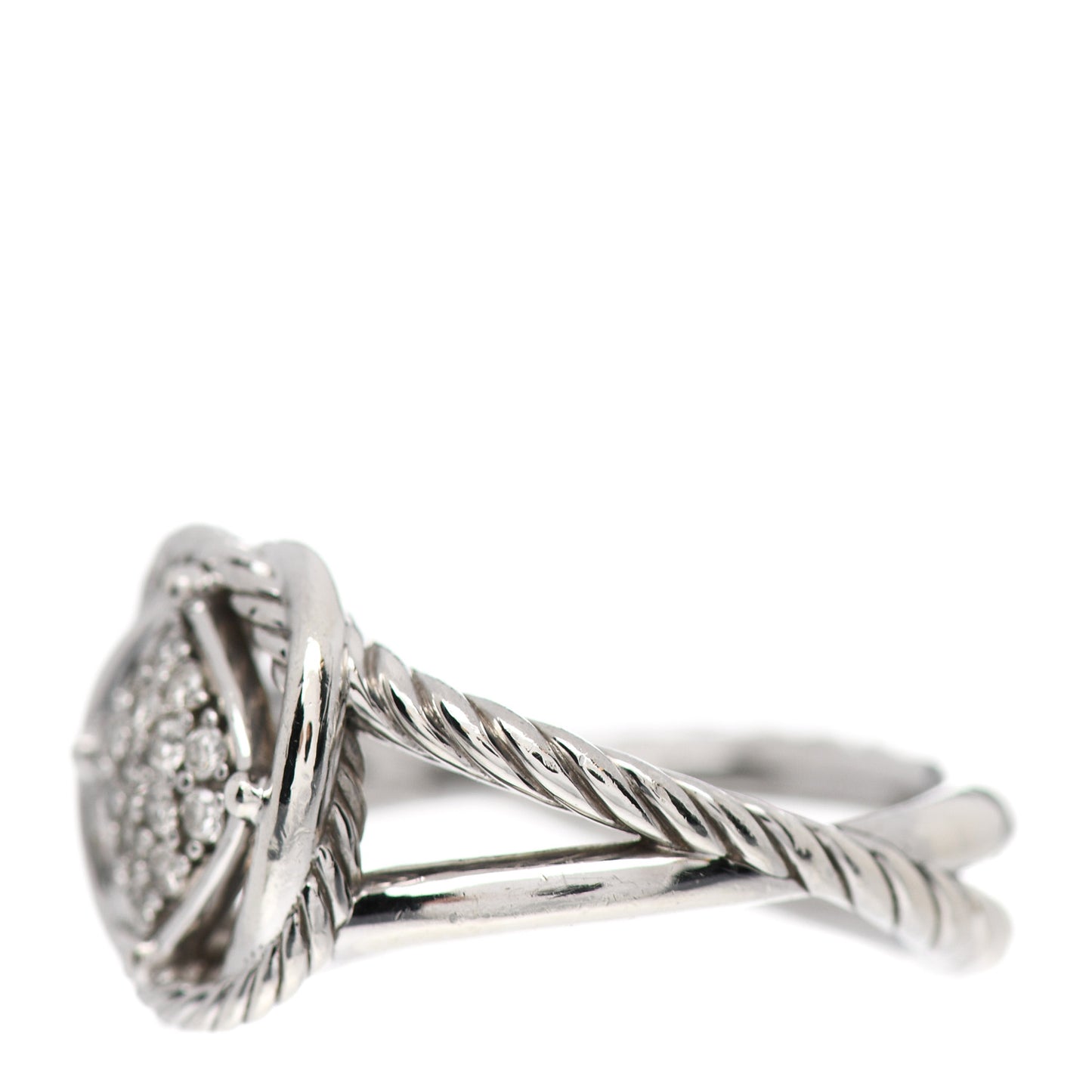 Sterling Silver Diamond Pave 7mm Infinity Ring 52 6