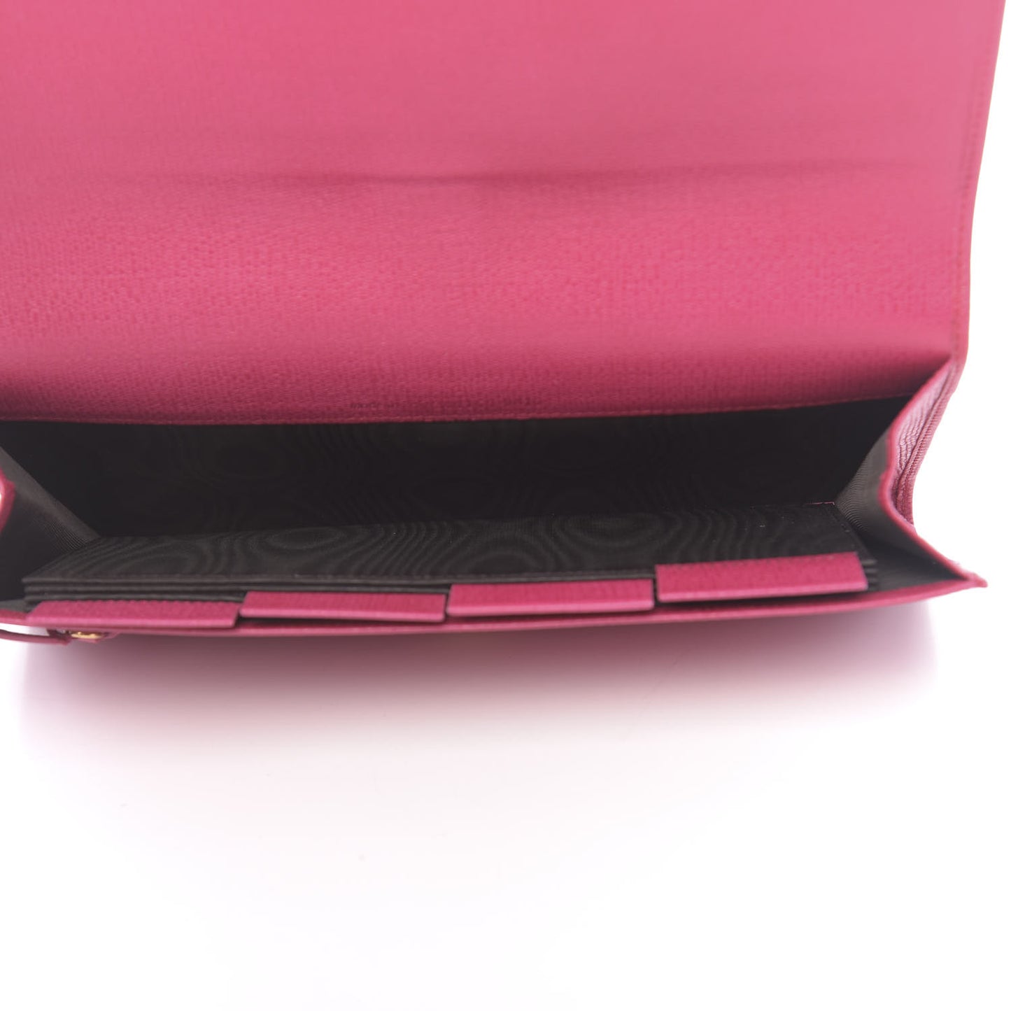 Textured Calfskin Classic Y Document Case Clutch Fuchsia