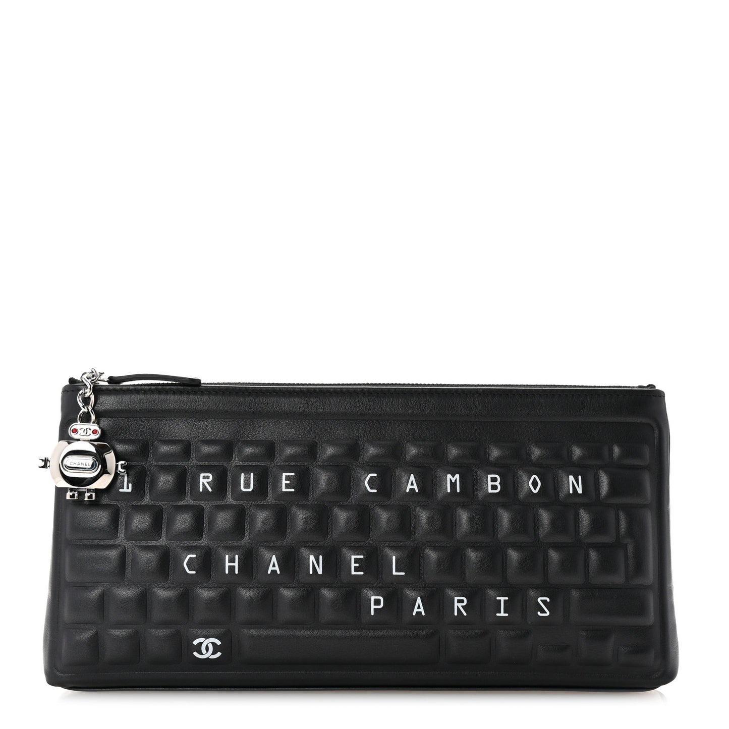 Metallic Calfskin Keyboard Pouch Black