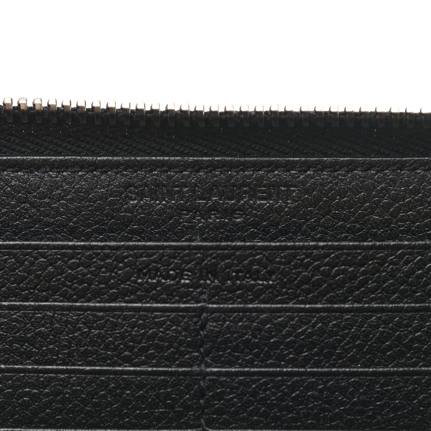 Grained Calfskin Rive Gauche Zip Around Wallet Black