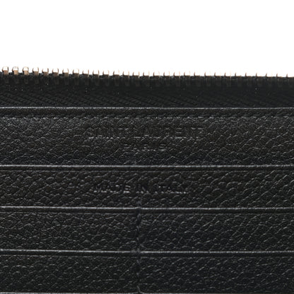 Saint Laurent Grained Calfskin Rive Gauche Zip Around Wallet Black 6 of 8