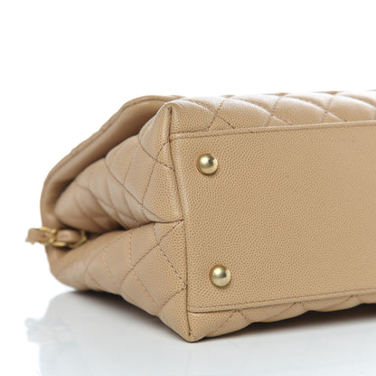 Chanel Caviar Lizard Embossed Quilted Small Coco Handle Flap Beige 9 of 14