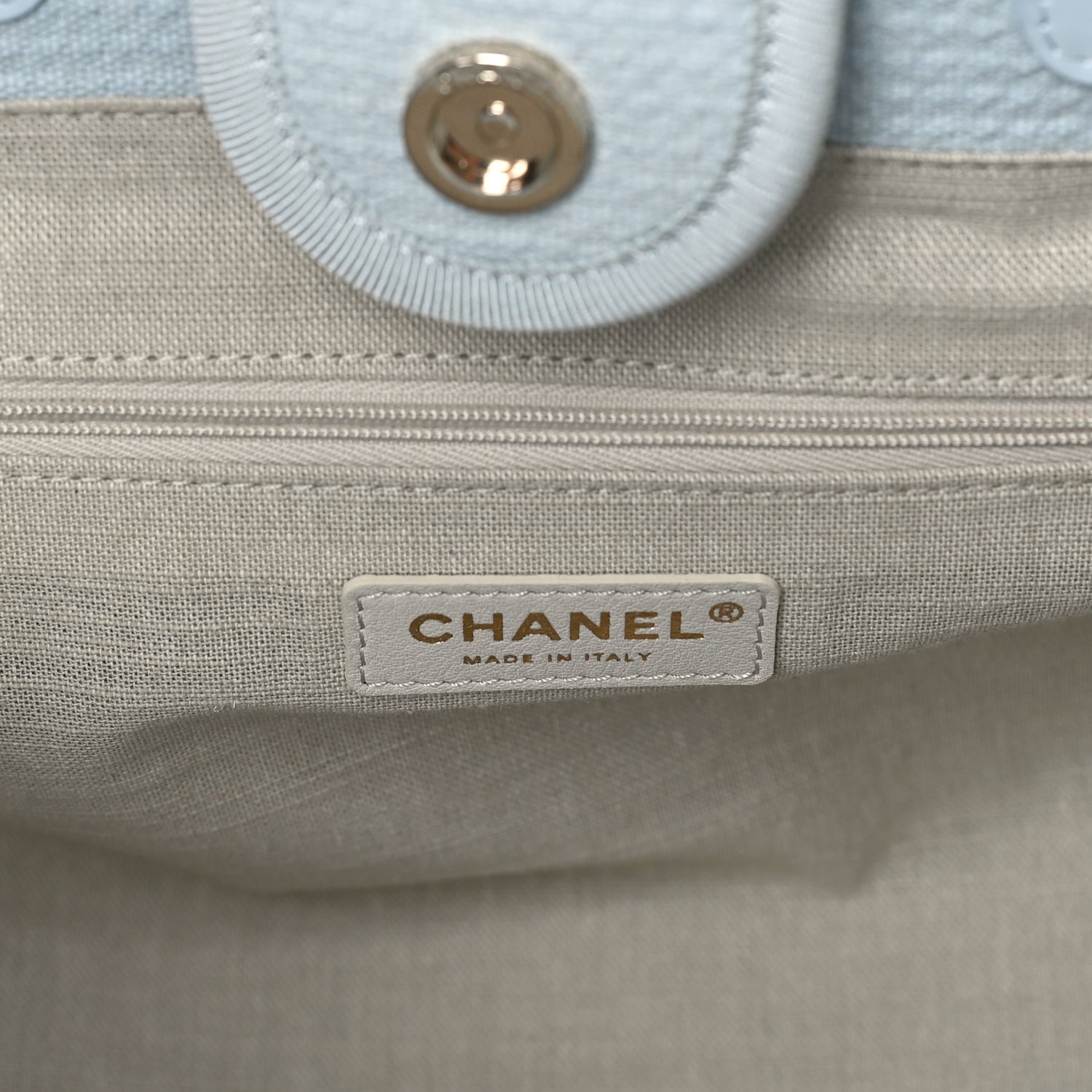 Chanel Mixed Fibers Small Deauville Tote Light Blue 6 of 7