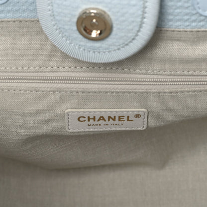 Chanel Mixed Fibers Small Deauville Tote Light Blue 6 of 7