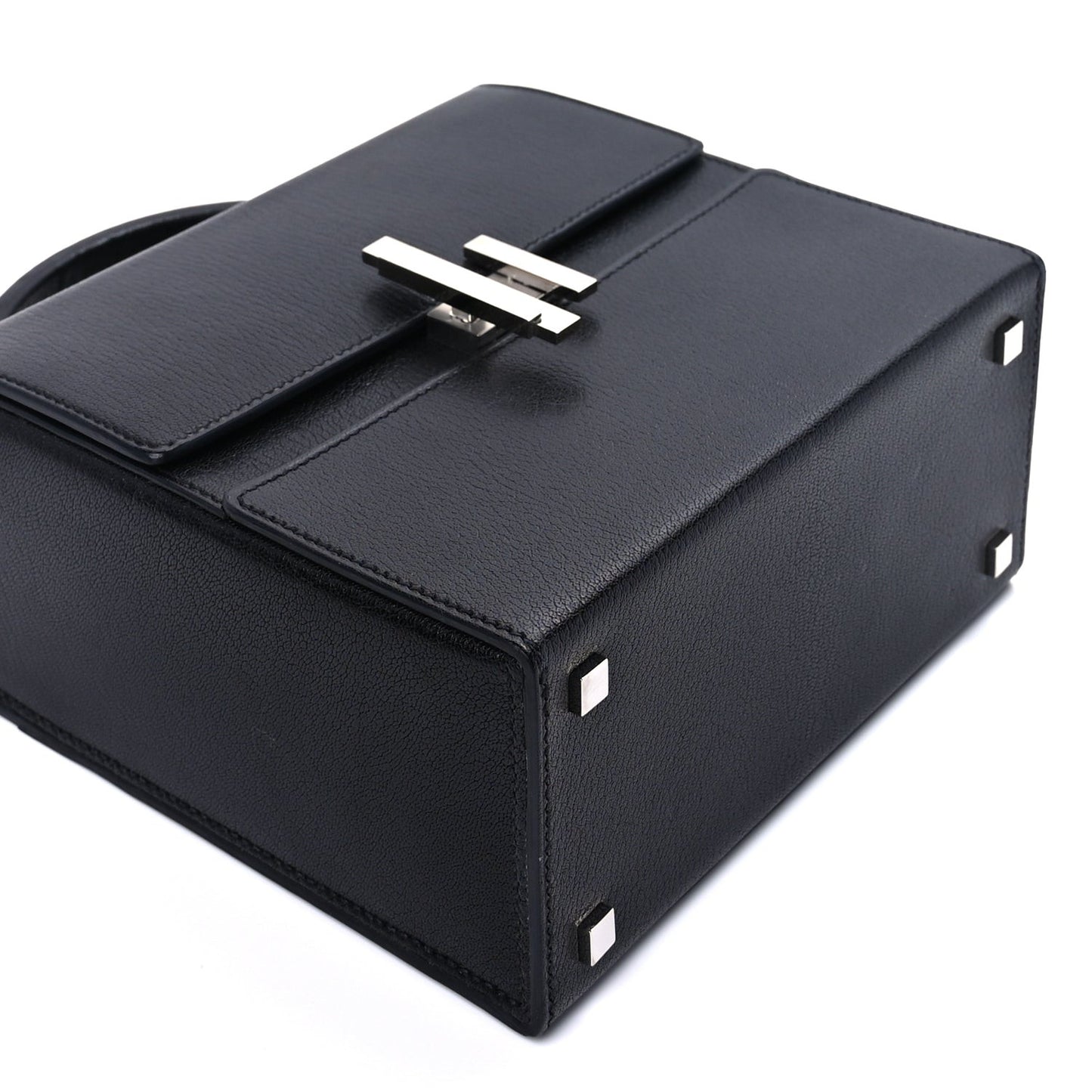 Epsom Cinhetic Boxy Top Handle Bag  Black