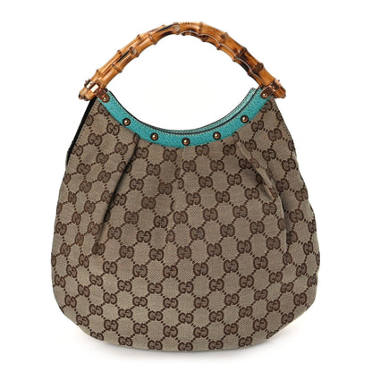 Gucci Monogram Small Bamboo Handbag Turquoise 1 of 8