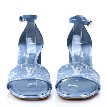 Louis Vuitton Monogram Denim Silhouette Sandals 37 Navy Blue 2 of 8