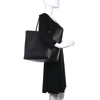 Alexander McQueen Grained Calfskin Skull Open Shopper Tote Black 2 of 11
