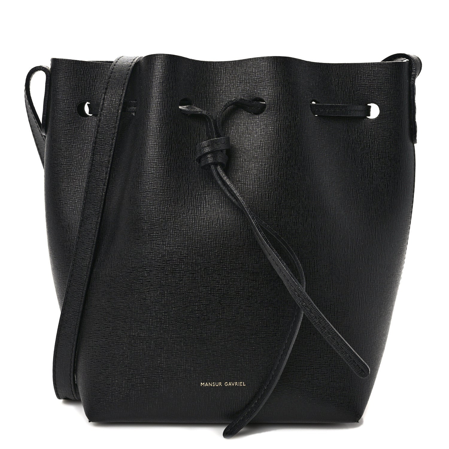 Mansur Gavriel Saffiano Mini Bucket Bag Black 1 of 15