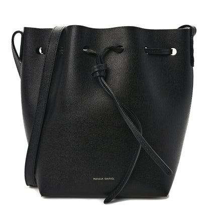 Mansur Gavriel Saffiano Mini Bucket Bag Black 1 of 15