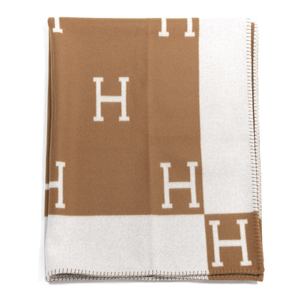 Hermes Wool Cashmere Avalon Blanket Ecru Camel 1 of 4