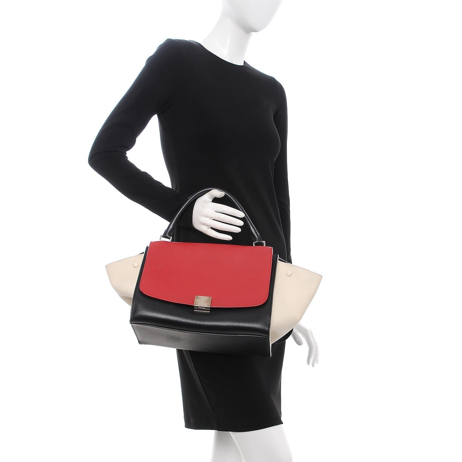 Celine Smooth Calfskin Medium Tri-color Trapeze 3 of 10