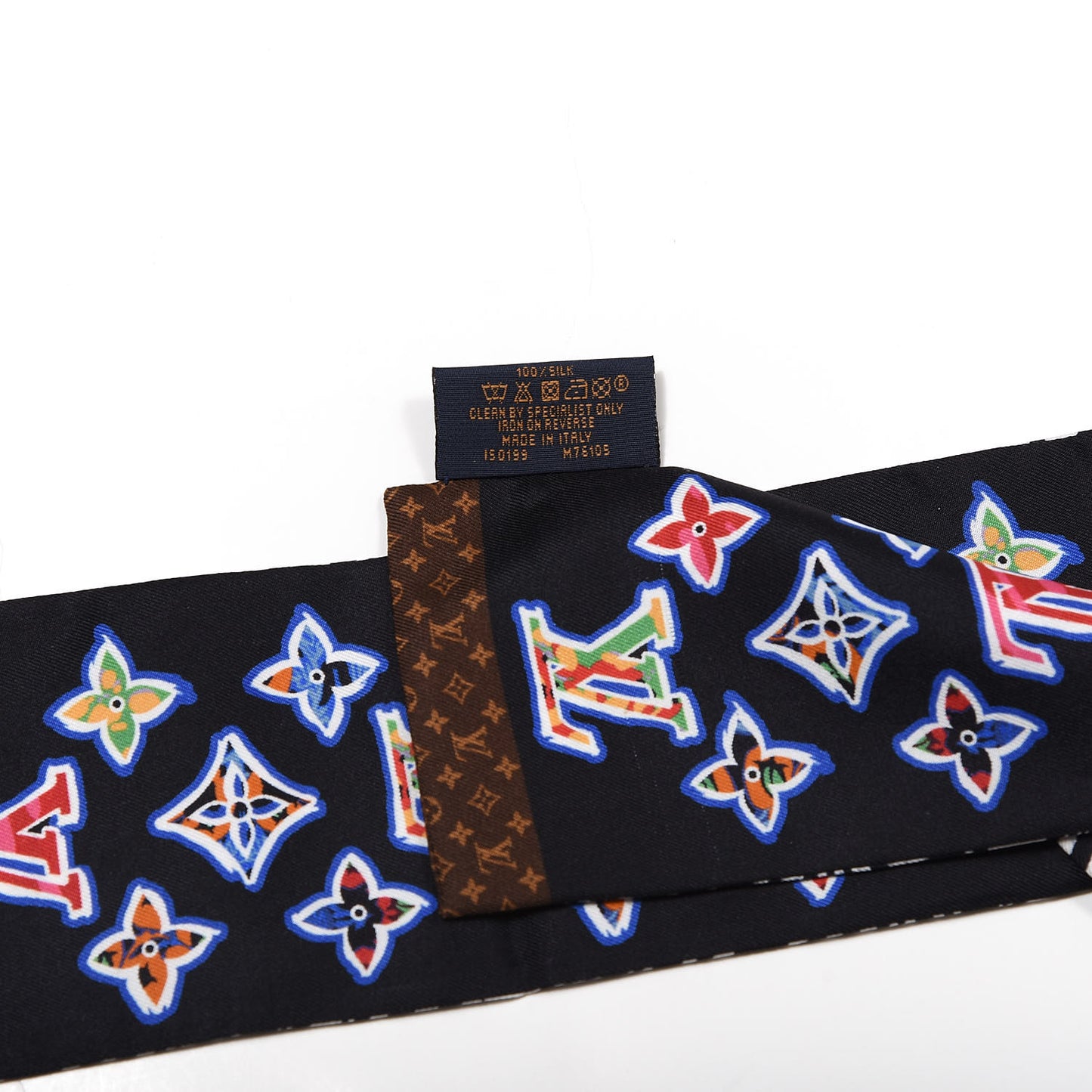 Silk Monogram ABC Bandeau Black