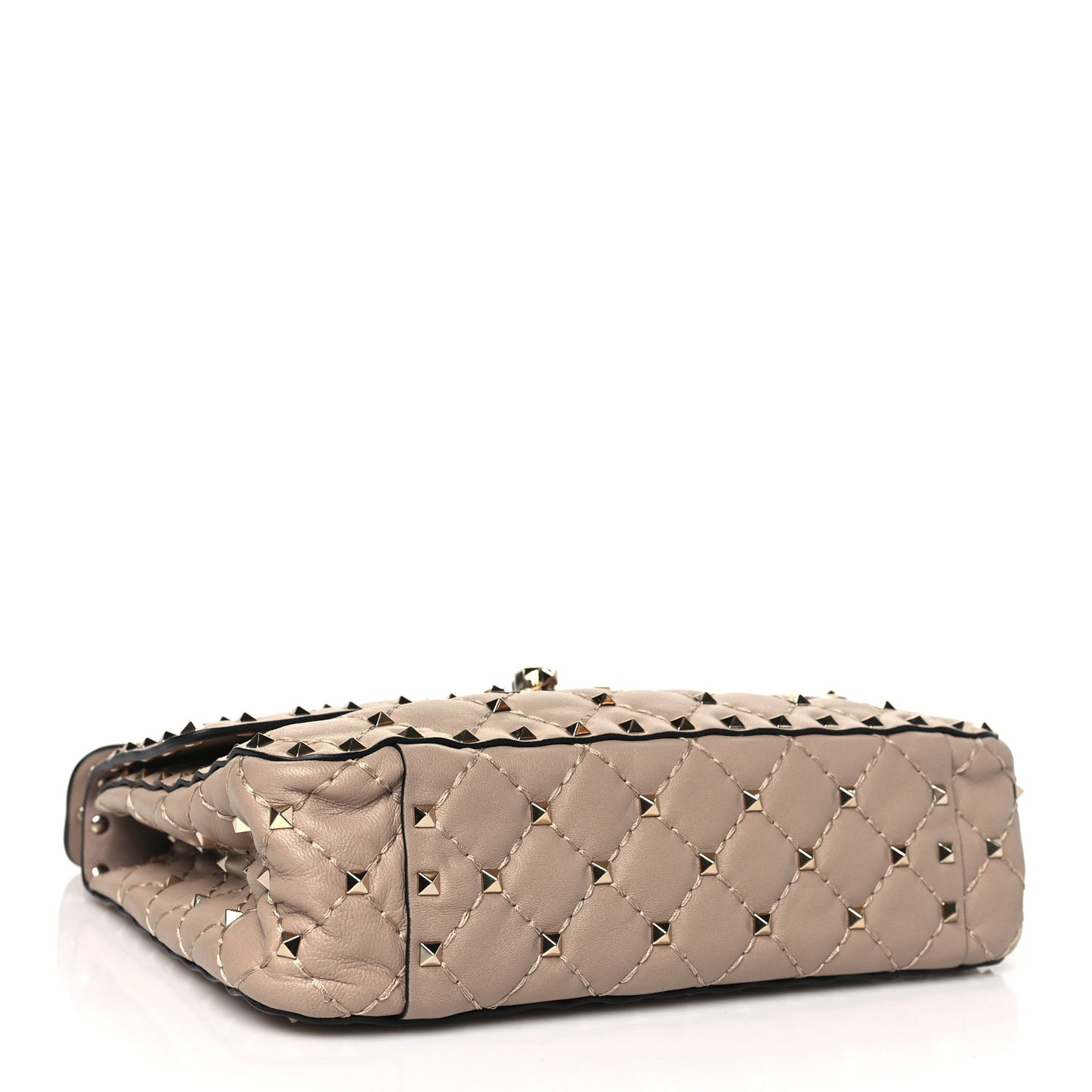 Nappa Medium Rockstud Spike Shoulder Bag Poudre