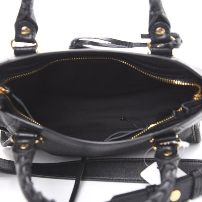 Balenciaga Chevre Gold Metallic Edge Hardware Mini City Black 5 of 8