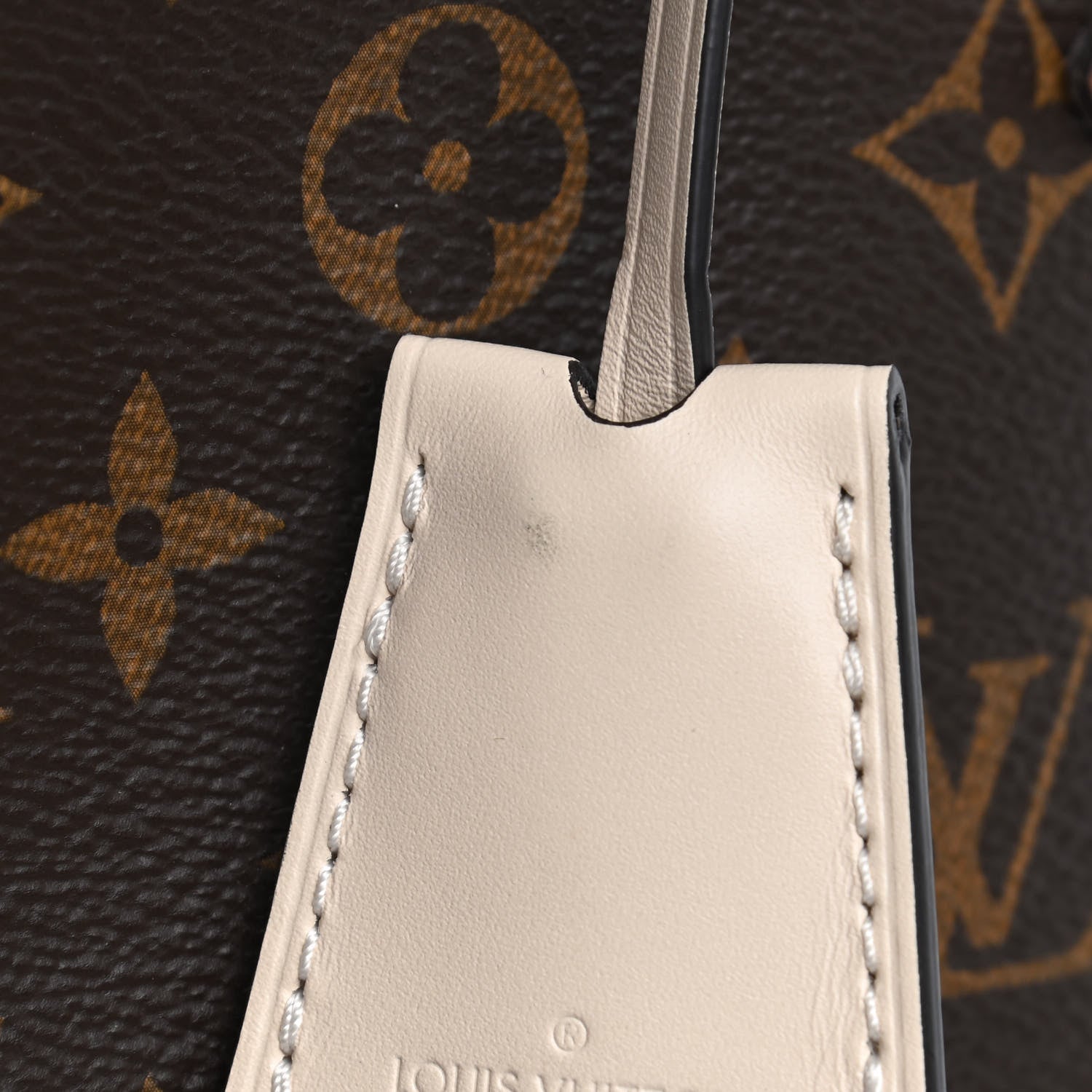 Louis Vuitton Calfskin Monogram Fold Tote MM Black Wine Cream 5 of 5