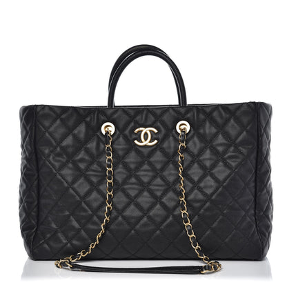 Chanel Caviar Quilted Large Coco Handle Shopping Tote Black 1 of 8