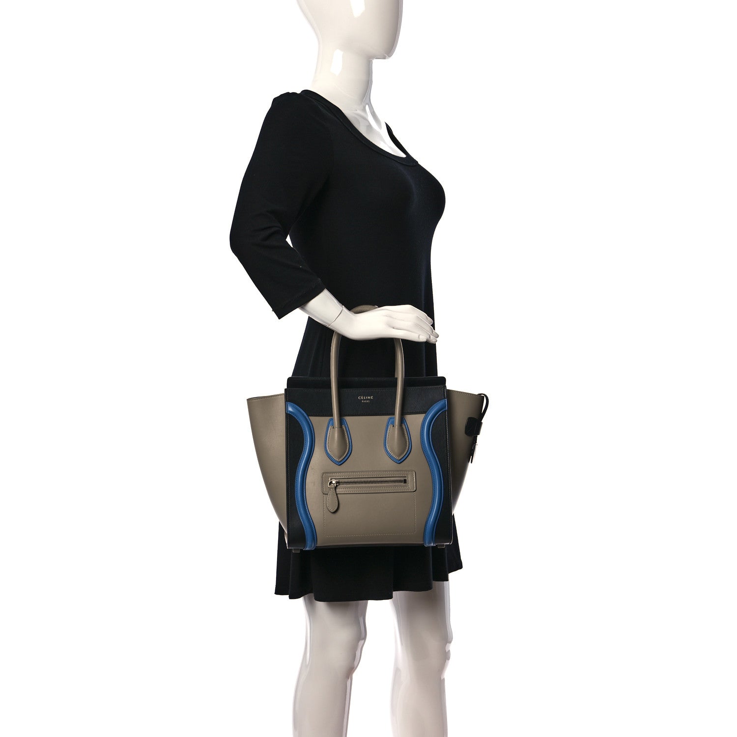 Celine Shiny Smooth Calfskin Micro Tri-Color Luggage Quartz 2 of 15