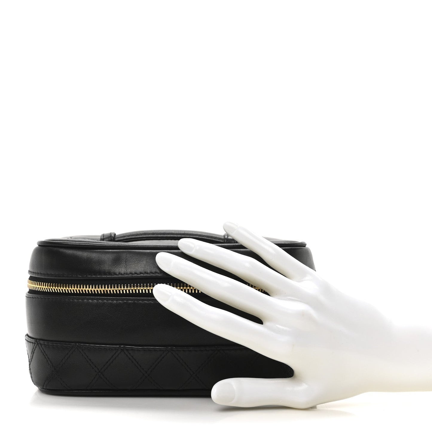 Lambskin Vanity Cosmetic Case Black