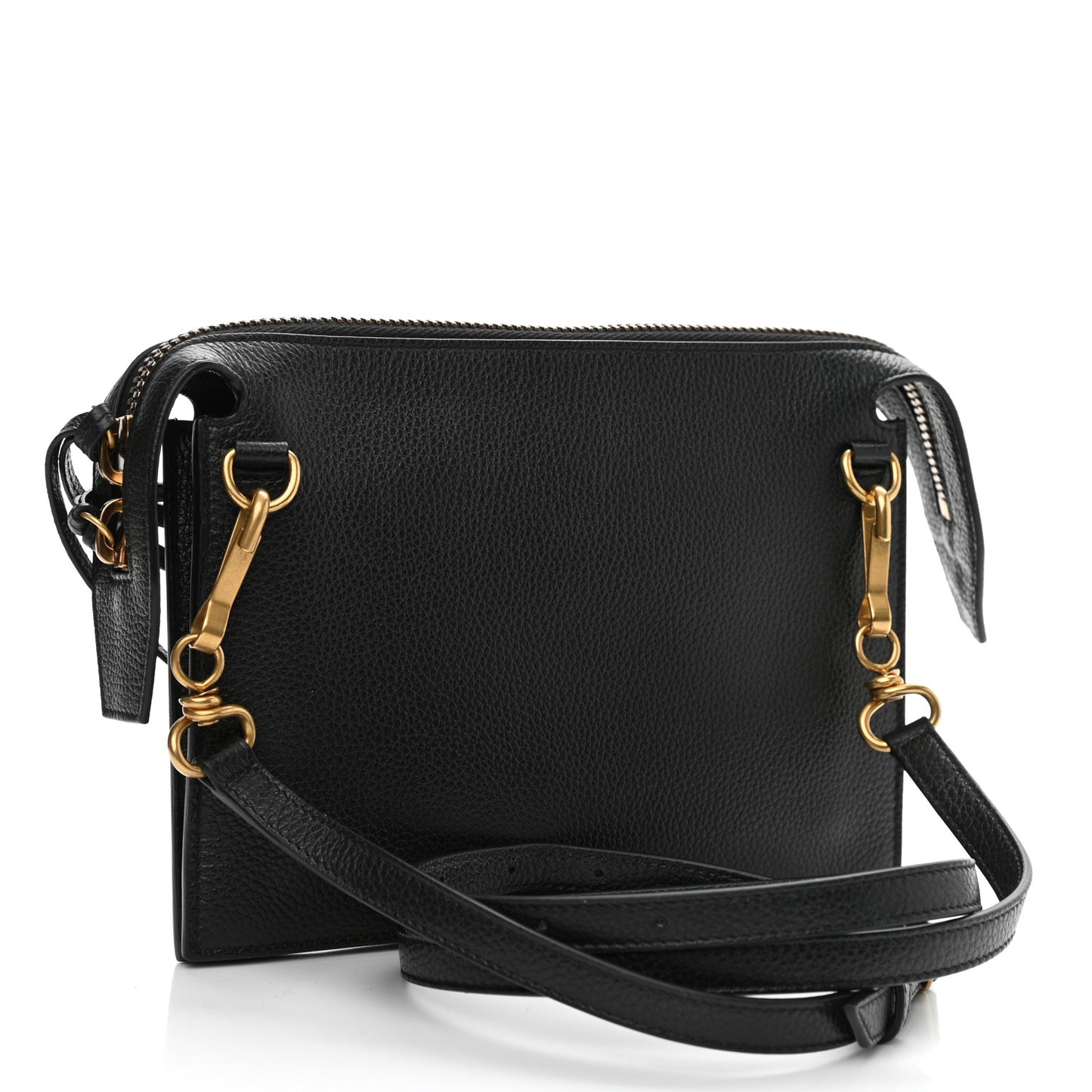 Grained Calfskin Neo Classic Gold Hardware Multipouch Black