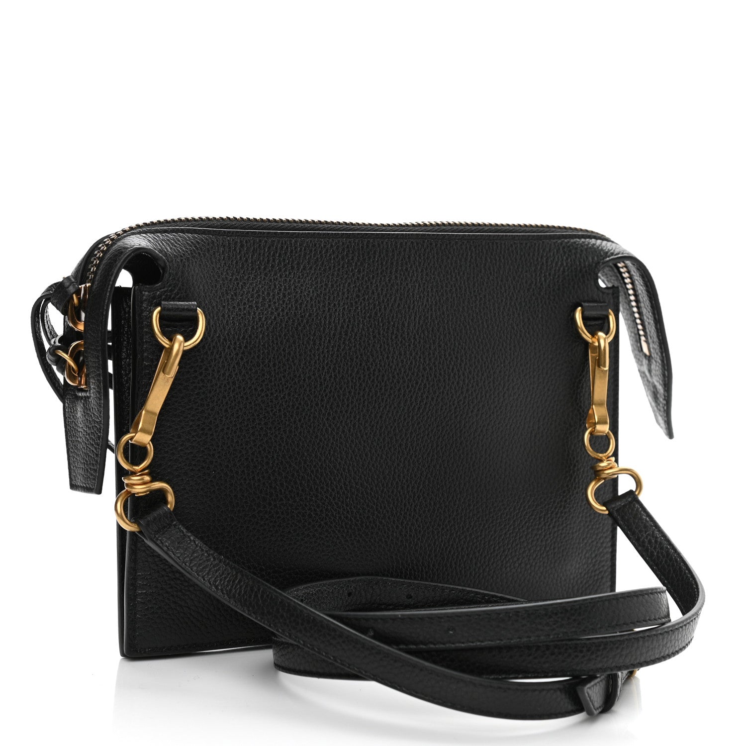 Balenciaga Grained Calfskin Neo Classic Gold Hardware Multipouch Black 3 of 9
