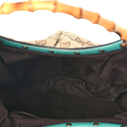 Gucci Monogram Small Bamboo Handbag Turquoise 4 of 8